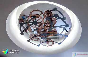 Декро в інтер'єр "Годинниковий механізм" з композиту під імітацію металу/міді